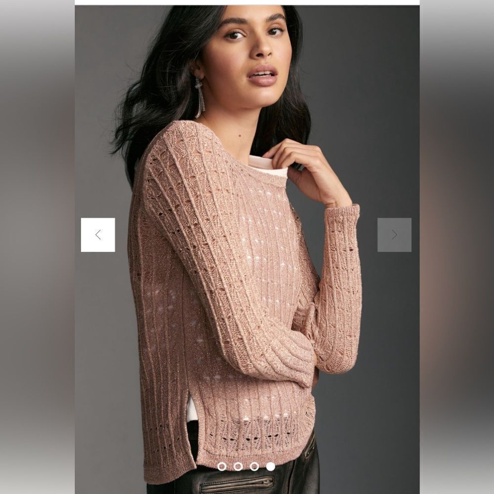 Anthropologie Pilcro Long Sleeve Open Stitch Netter Sweater